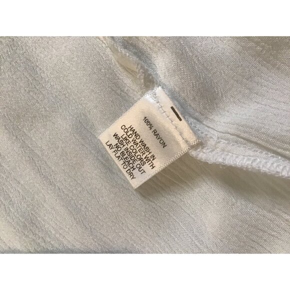 GIBSON- Womens White and Lake a lie Embroidered Ruffle Sleeve Top Size Small - Picture 8 of 8